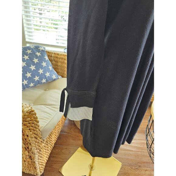 LOFT Wool Blend Sweater Tied Shirt Cuff Pullover Dress Black Womens Size S NWT - Picture 2 of 12